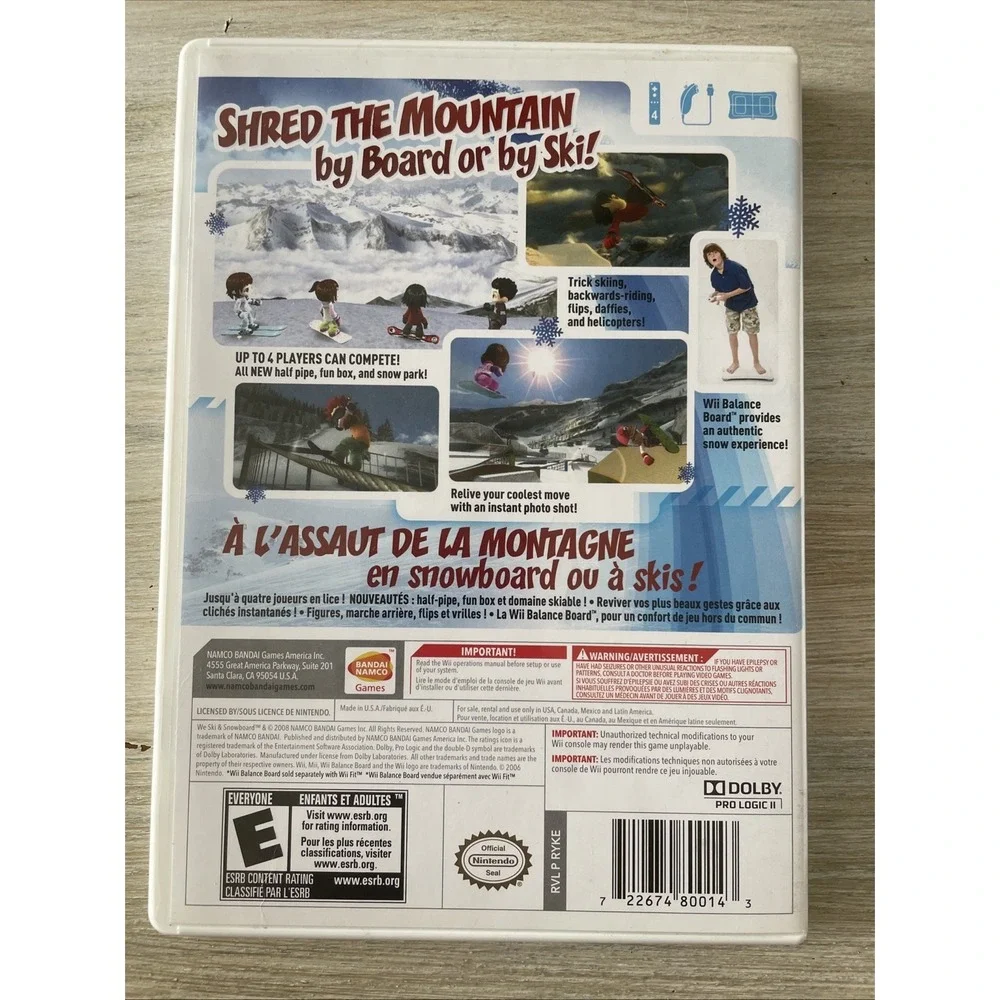 Nintendo Wii We Ski and Snowboard Complete in Box (CIB) with Manual and Tested